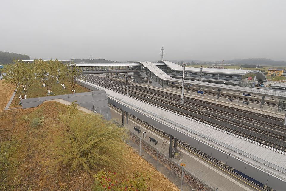 Livebild Baukamera 3 - Webcam 'Bahnhof Weststeiermark bei Groß St. Florian' - Baustelle Koralmtunnel, Baulos KAT2 (ca. 5 Minuteninterval)