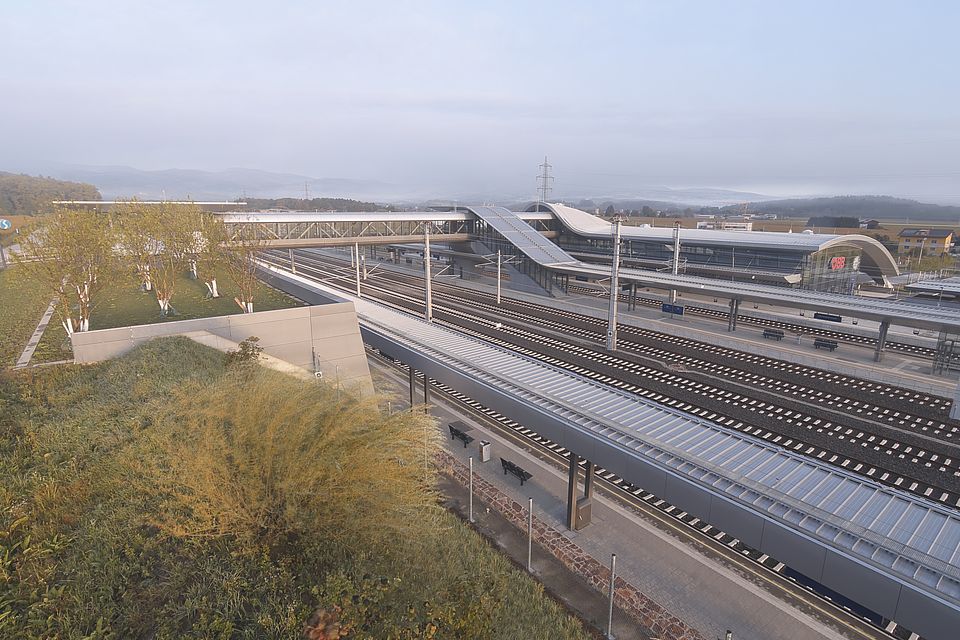 Livebild Baukamera 3 - Webcam 'Bahnhof Weststeiermark bei Groß St. Florian' - Baustelle Koralmtunnel, Baulos KAT2 (ca. 5 Minuteninterval)