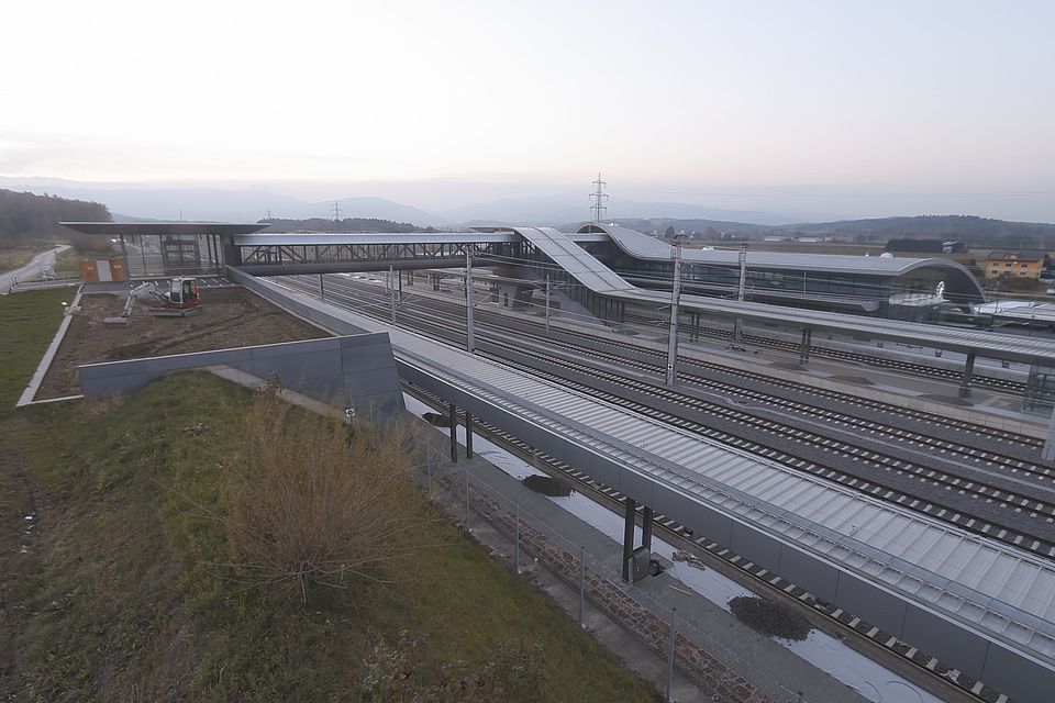 Livebild Baukamera 3 - Webcam 'Bahnhof Weststeiermark bei Groß St. Florian' - Baustelle Koralmtunnel, Baulos KAT2 (ca. 5 Minuteninterval)